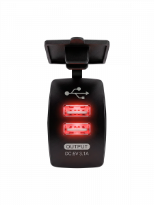 Гнездо розетка USB с красной подсветкой 12-24В TDS TS-CAU46